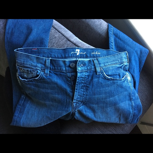 Jeans 7 For All Mankind - Rickie Classic Boyfriend Avec Cristaux Et Clous - Taille 25 - Occasion Très Bon état